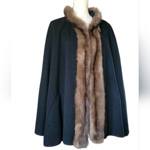 BISANG Couture Mink Fur Fleece Luxury Cape One Size‎ Fits All